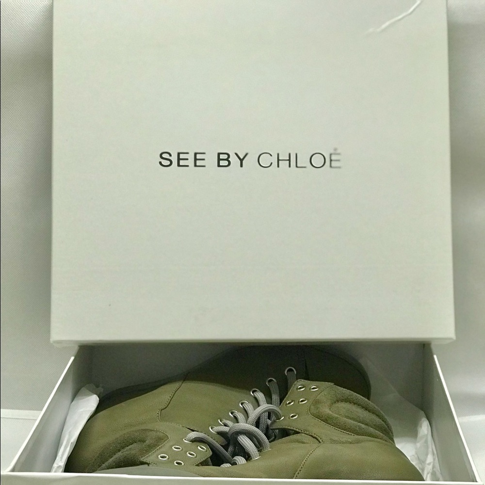 See By Chloe olive green boots, Gently Used.